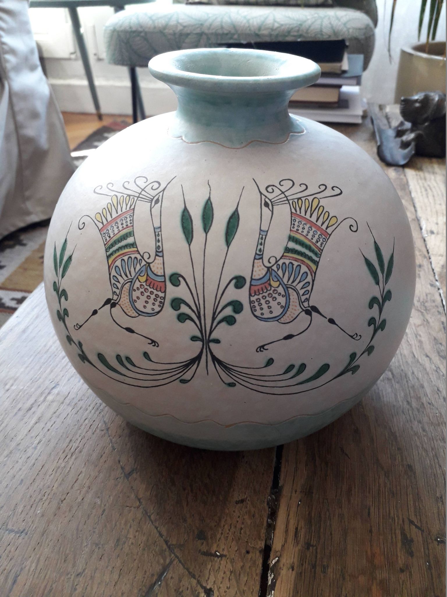 Vase rond en céramique italienne