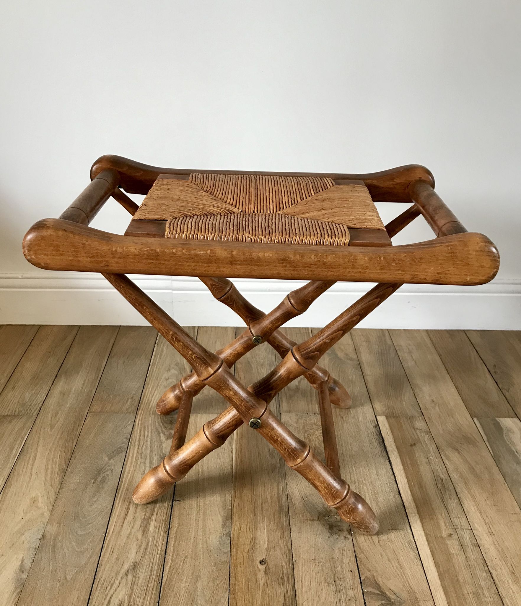 Folding stool in beech wood and mulching years 40-50