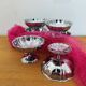 Set of 6 stainless steel ice cream bowls from the 1970s.