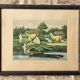 Watercolour painting on paper Madagascar Malagasy Village Signed R Rakoto