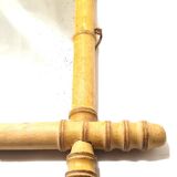 Old large frame bamboo mirror year 1900 vintage decoration