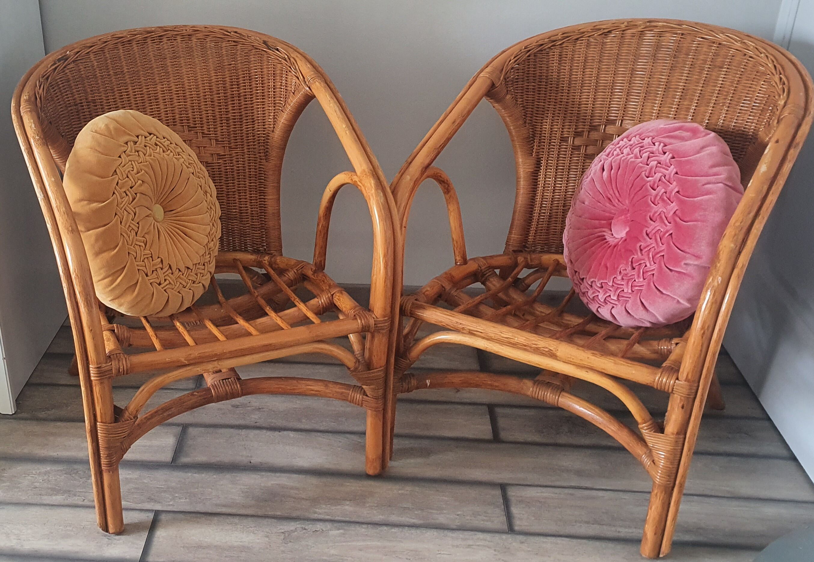 Rattan armchairs