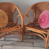 Rattan armchairs