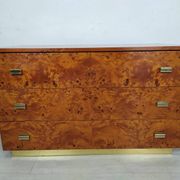 Vintage drawer chest in amboyna burl, 1970s