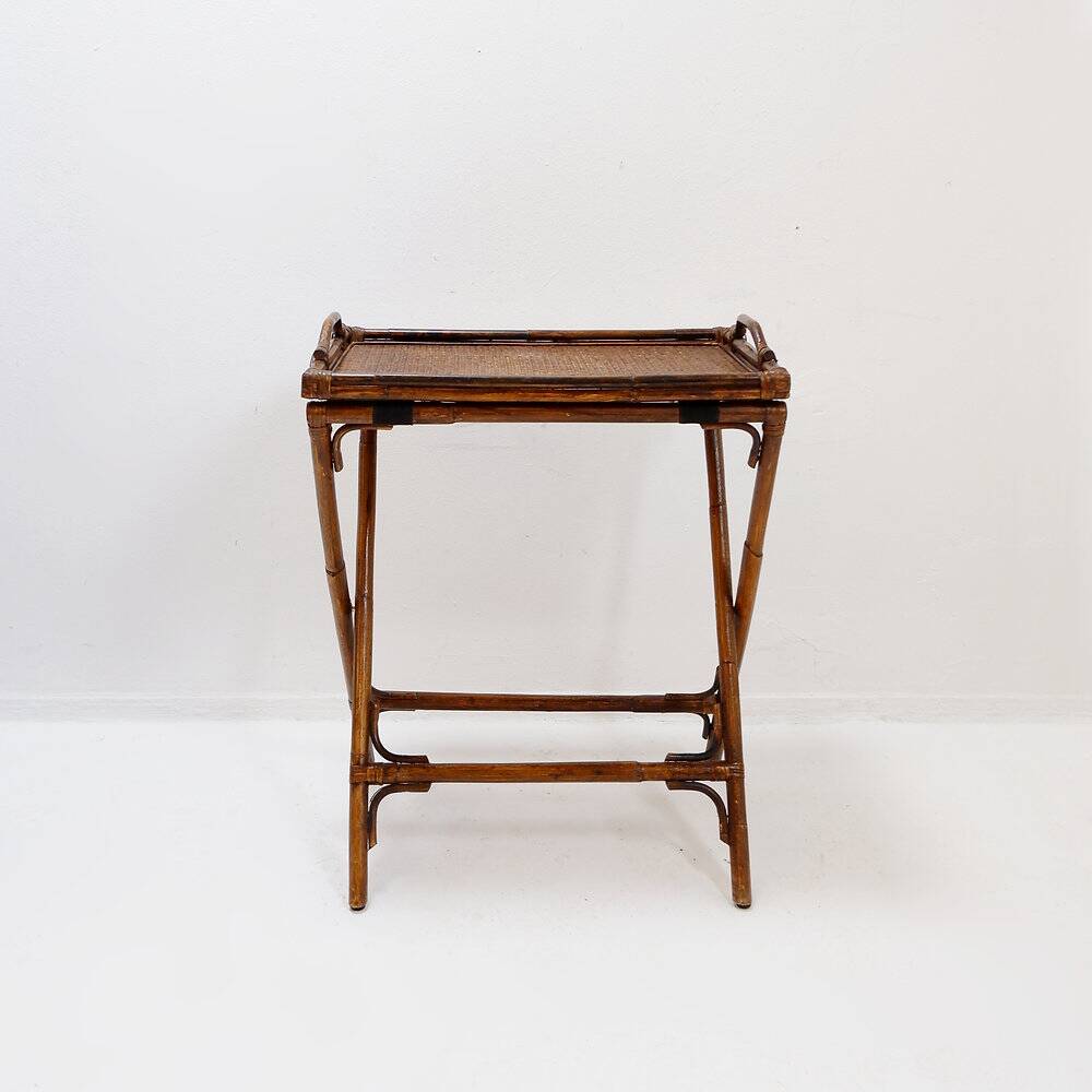Mid-century colonial style bamboo folding table