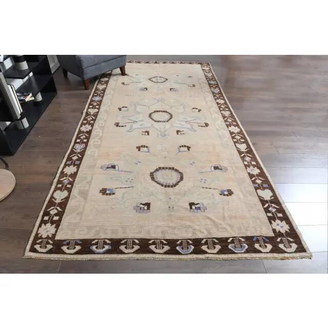 1970s Vintage Turkish Handmade Wool Orange Oversized Area Rug 175x330
