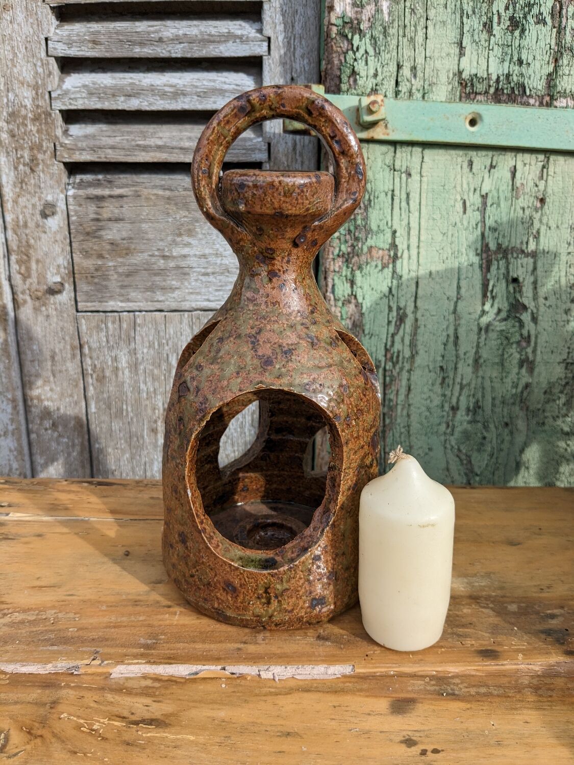 Sandstone lantern candle holder