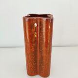 Quadrilobe red ceramic vase