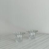 Pair of glass candlesticks