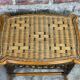 Vintage bamboo and rattan side table braided 1960