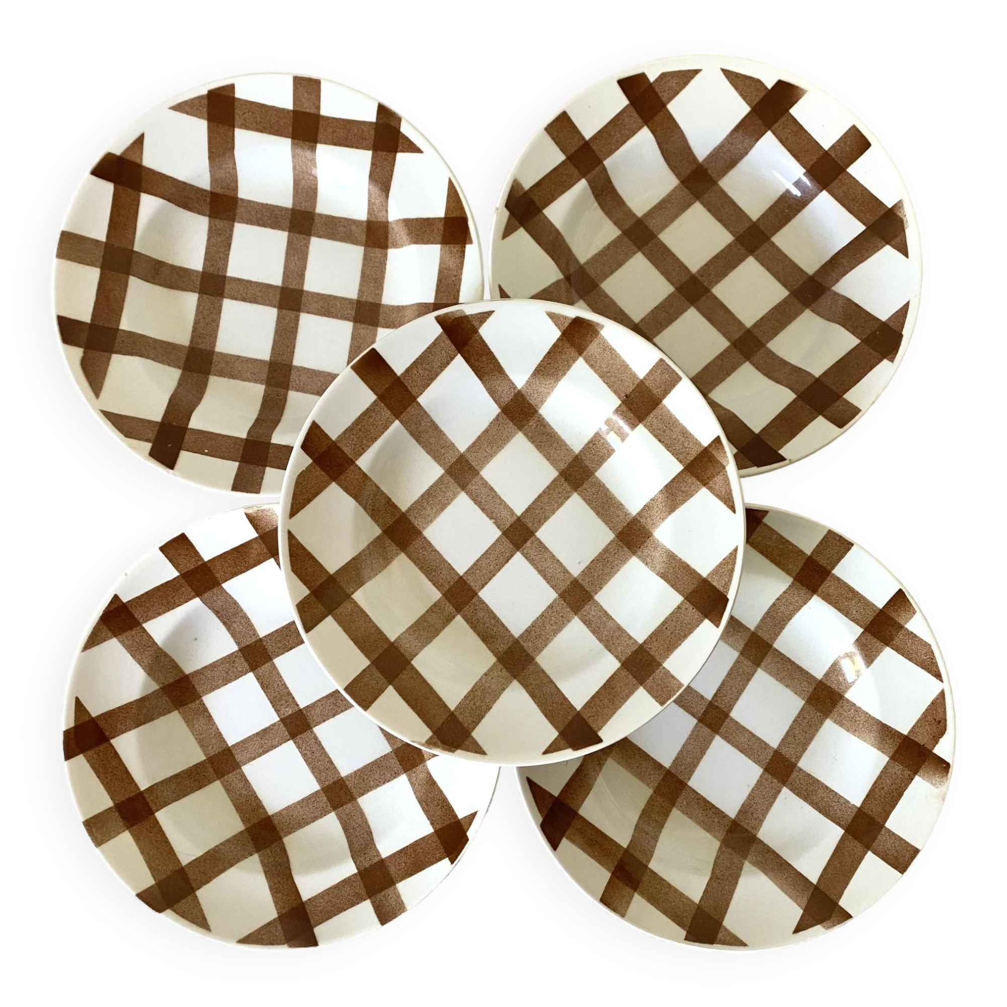 Deep plates Moulin de Loups gingham Glasgow model