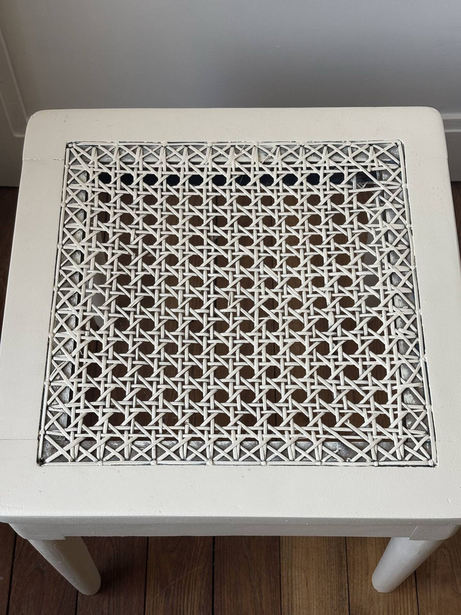 Wood and cane side table