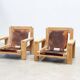 Set of two brutalist lounge chairs