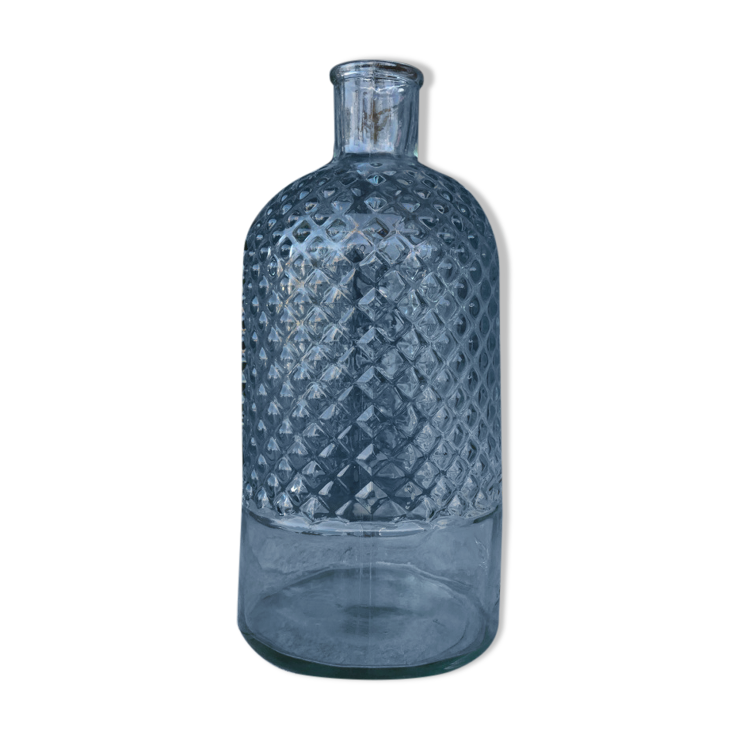 Recycled glass bottle with green water pegs