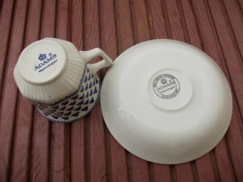 2 cups Adams Brentwood Blue Ironstone coffee