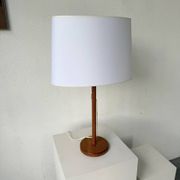 Lampe de table bois chêne années 70