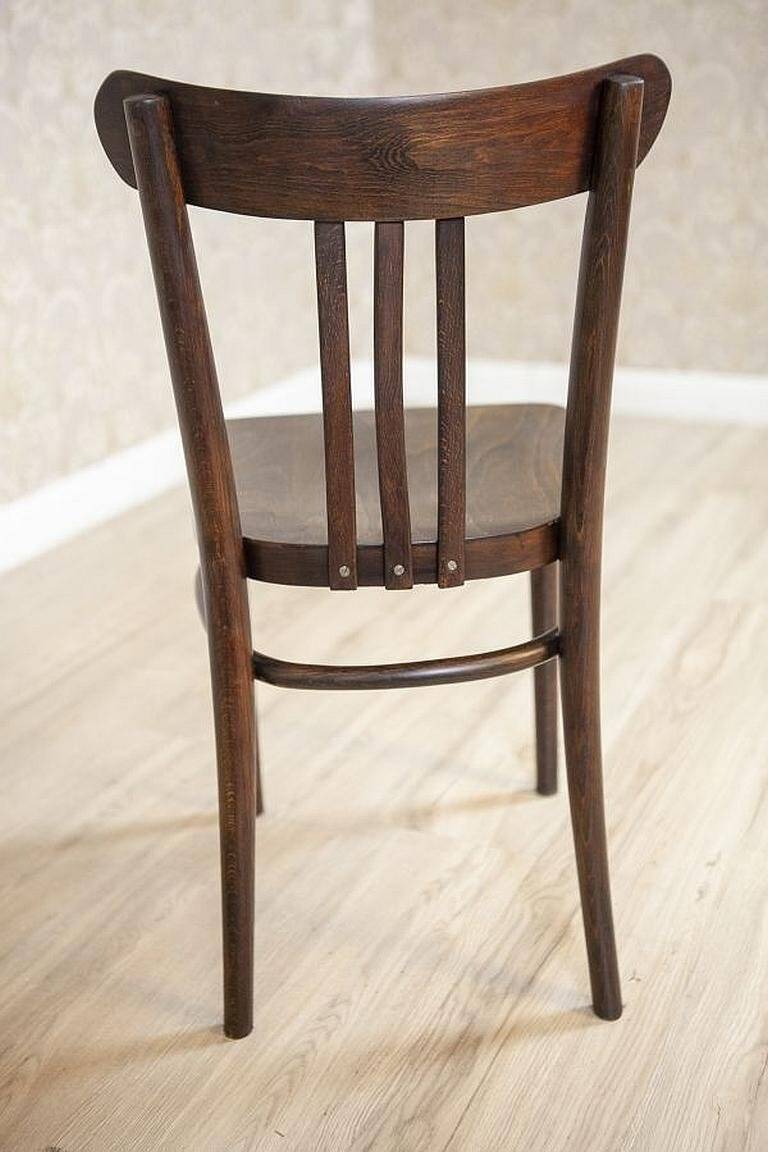Set of Vintage Brown Beech Chairs, 1950s