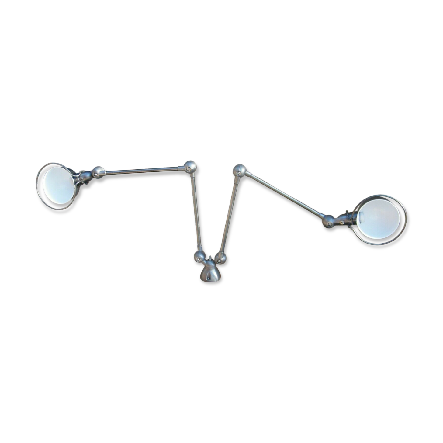 Magnificent double Jielde chandelier with 2 arms.