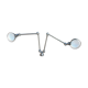 Magnificent double Jielde chandelier with 2 arms.