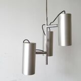 Vintage space age 1970 pendant light in brushed steel