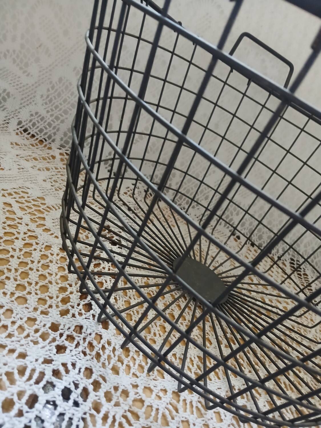 Black metal basket