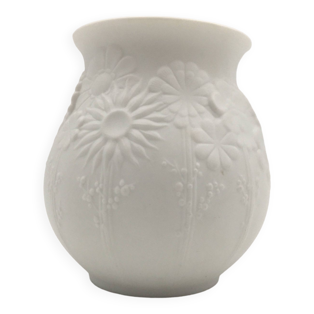 Vase kaiser en porcelaine biscuit blanc Selency