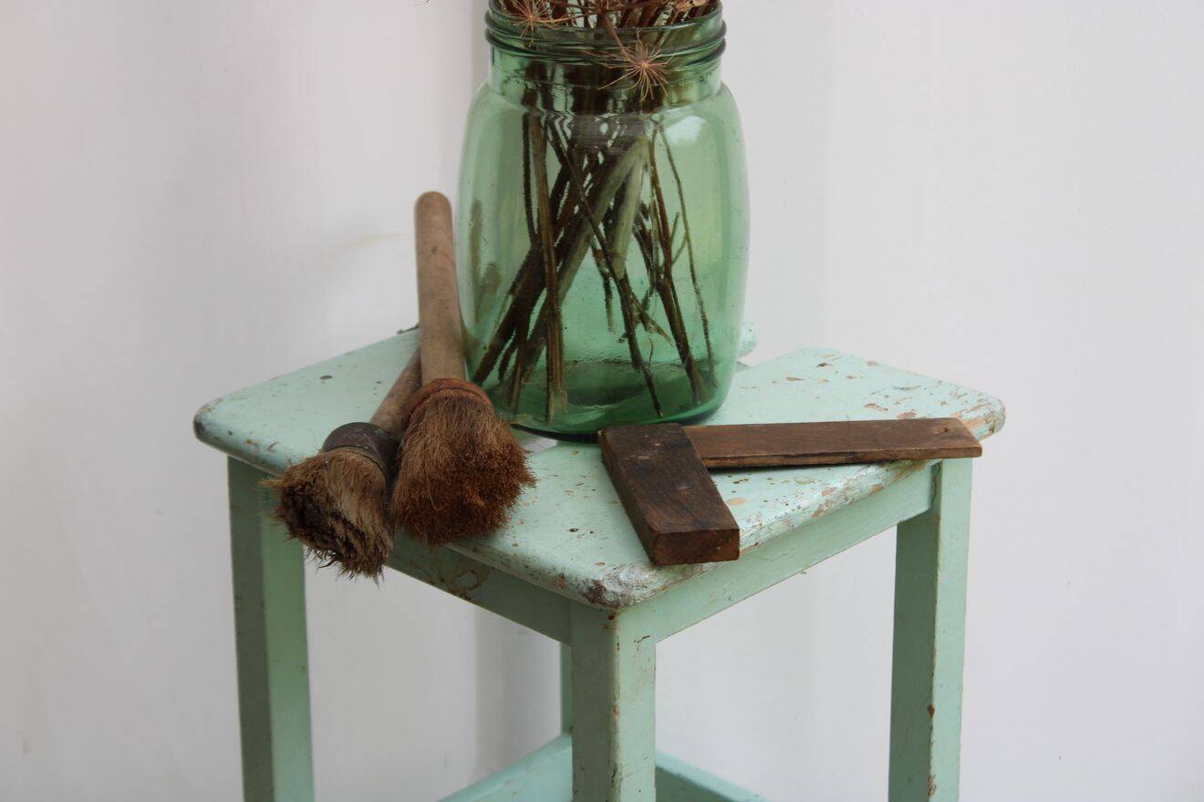 Wooden workshop stool