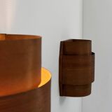 Pair of vintage wall lights, Hans-Agne Jakobsson, pine slats, Sweden 1960.