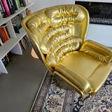 Golden limited edition Elda chair by Joe Colombo for Longhi Italy no. 19/20