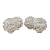 Vintage Chiseled Glass Globes Set