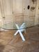 Dining table with glass top and marble base, Ligne Roset.