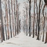 Peinture parc en hiver