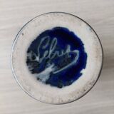 Vase en céramique bleue signé Lebret