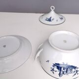 Assiette à soupe néoclassique en porcelaine blanche et bleue de Richard Ginori, Italie