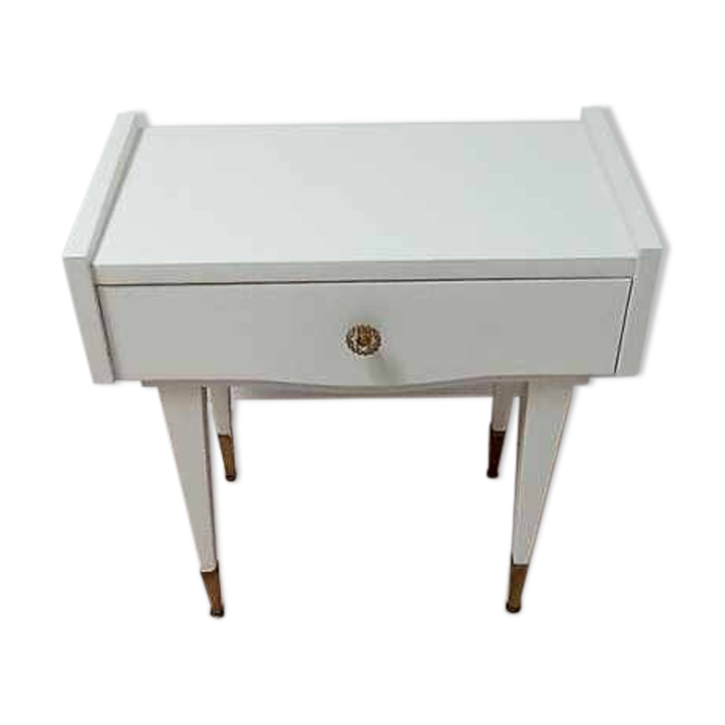 Vintage bedside table with compass foot