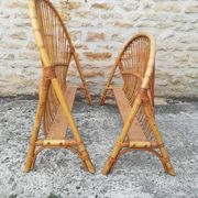 Tête et pied de lit corbeille en rotin