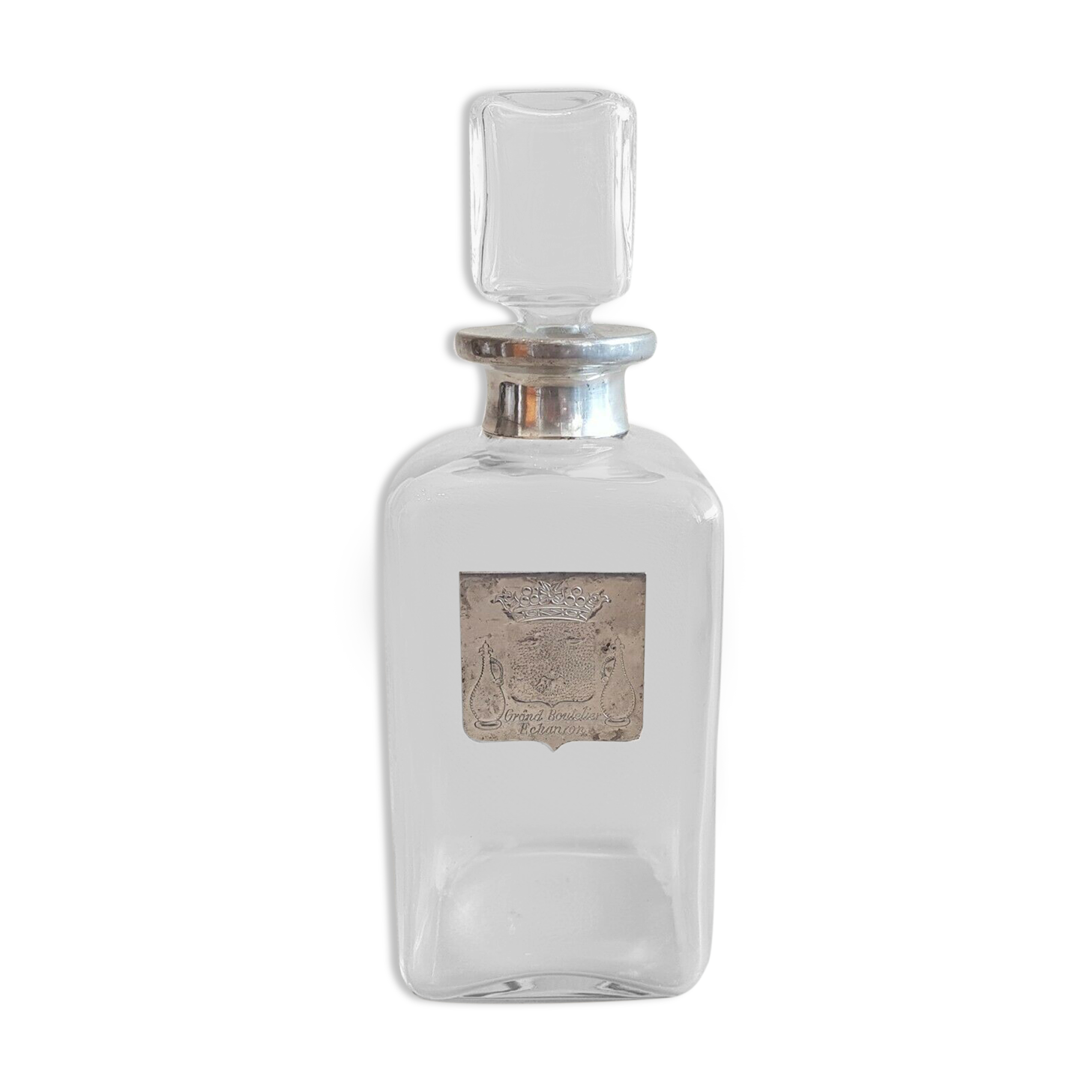 Carafe whisky whisky cognac Grand Boutelier Echanson tin with rose