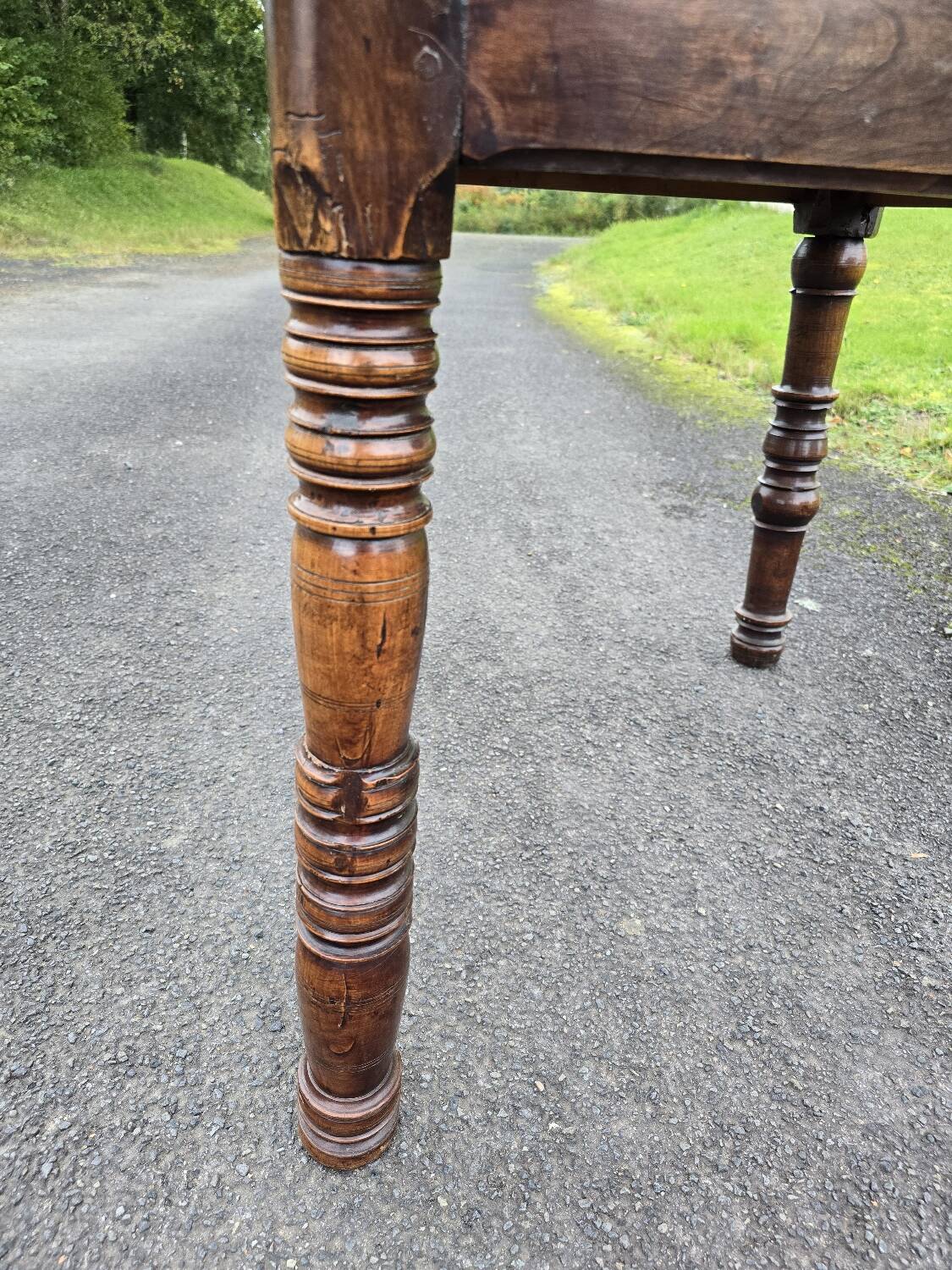 Old cherry wood desk table
