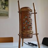 Vintage bamboo tripod lamp