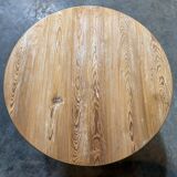 Round table in pitch pine and oak