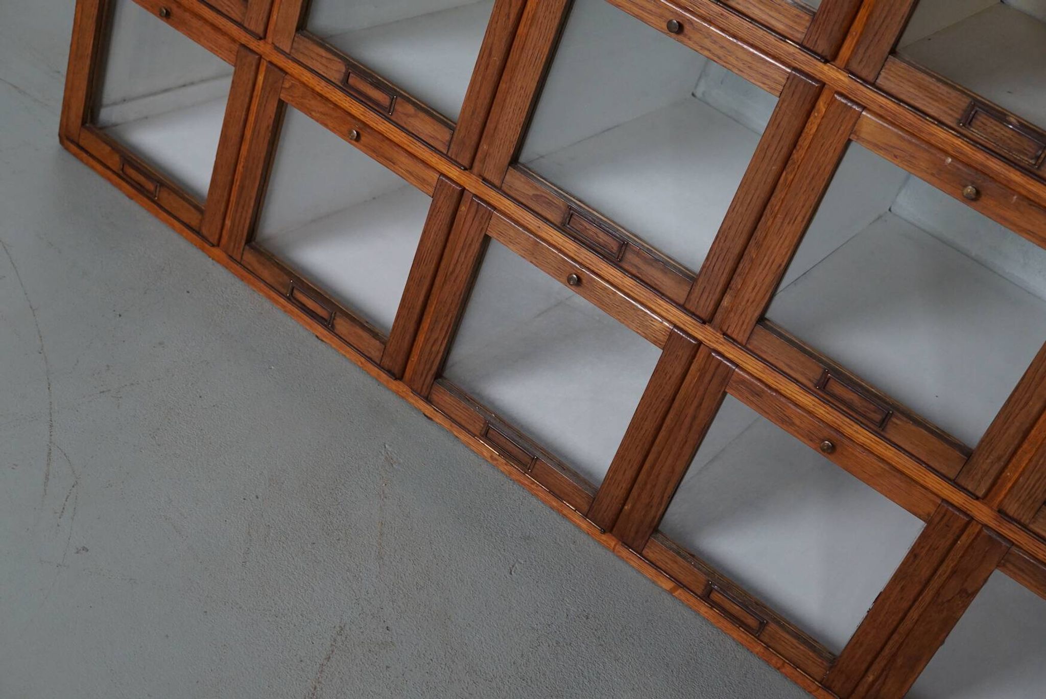 Antique Large Dutch Oak Haberdashery Shop Cabinet Folding Doors, 1920/30s