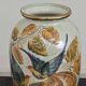 Beau vase peint main oiseau et feuilles H.Béquet numéroté 556