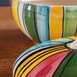 Vintage Ceramic Bonbonnière with Colourful Stripes - Jewellery Box