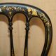 Regency Antique 1815 Occasional Chair in Ebonised Wood, Mother of Pearl, Silk and Chesterfield Upholstered Seat
