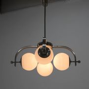 Bauhaus nickel-plated chandelier, 1930s