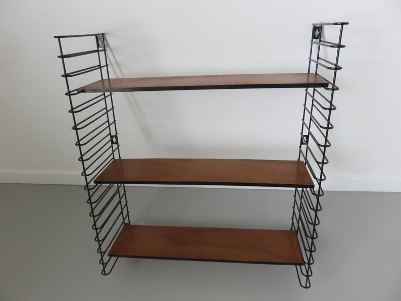 Flexible String shelf, wood and metal 50/60