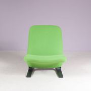 1970s Concorde easy chair green with black base Pierre Paulin for Artifort