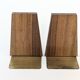 1960s Bookends | Set of 2 | Wood, Ceramic & Brass