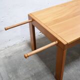 Vintage elm dining table by Maison Regain