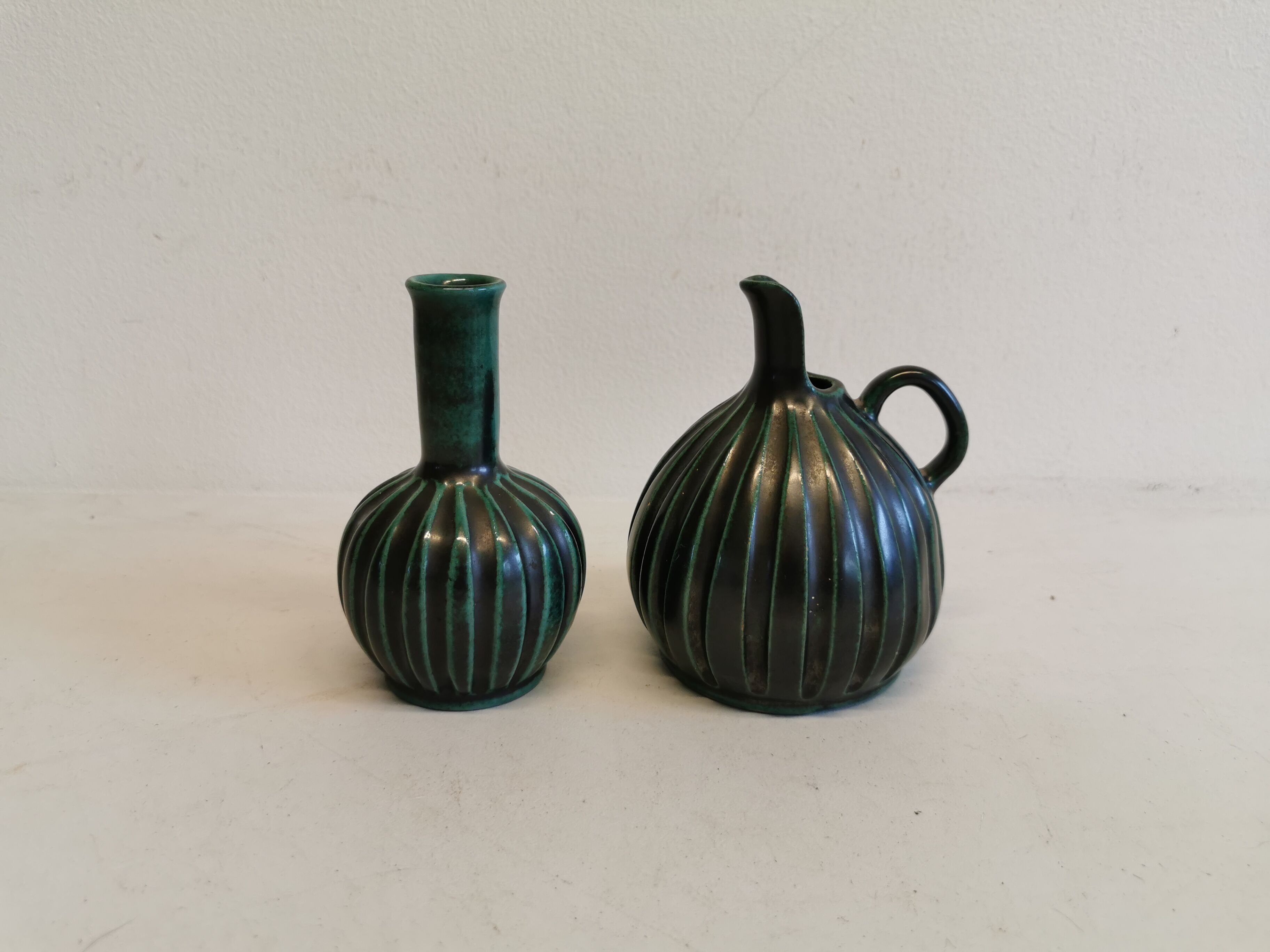 Two  pieces of pottery from Michael Andersen Bornholm - Denmark. Estimated 1960s.